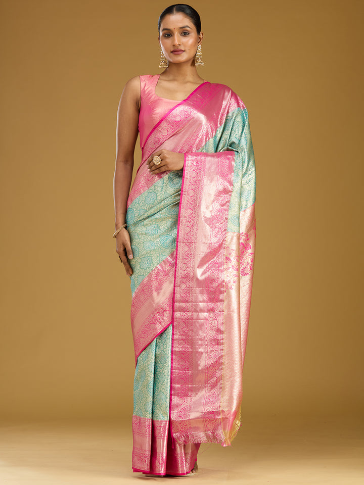Mehendi Zariwork (Gold) Silk Silk Saree
