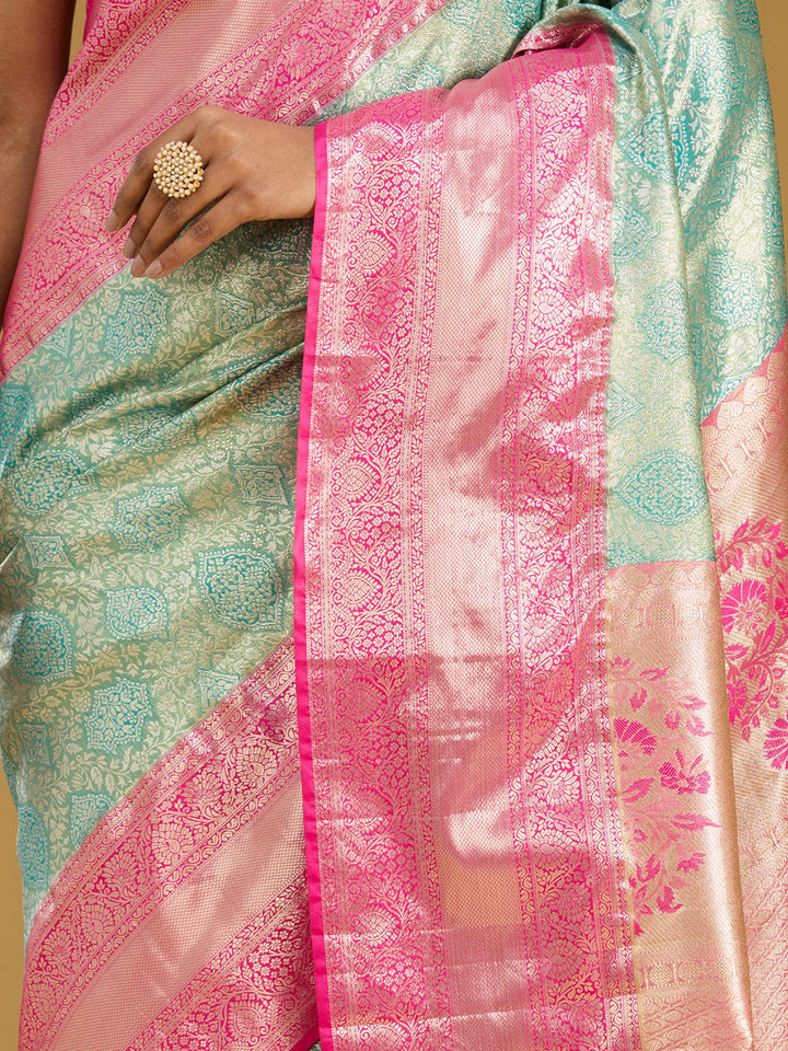 Mehendi Zariwork (Gold) Silk Silk Saree