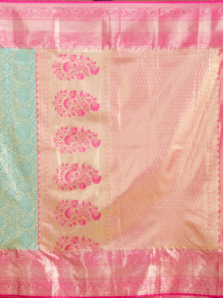 Mehendi Zariwork (Gold) Silk Silk Saree