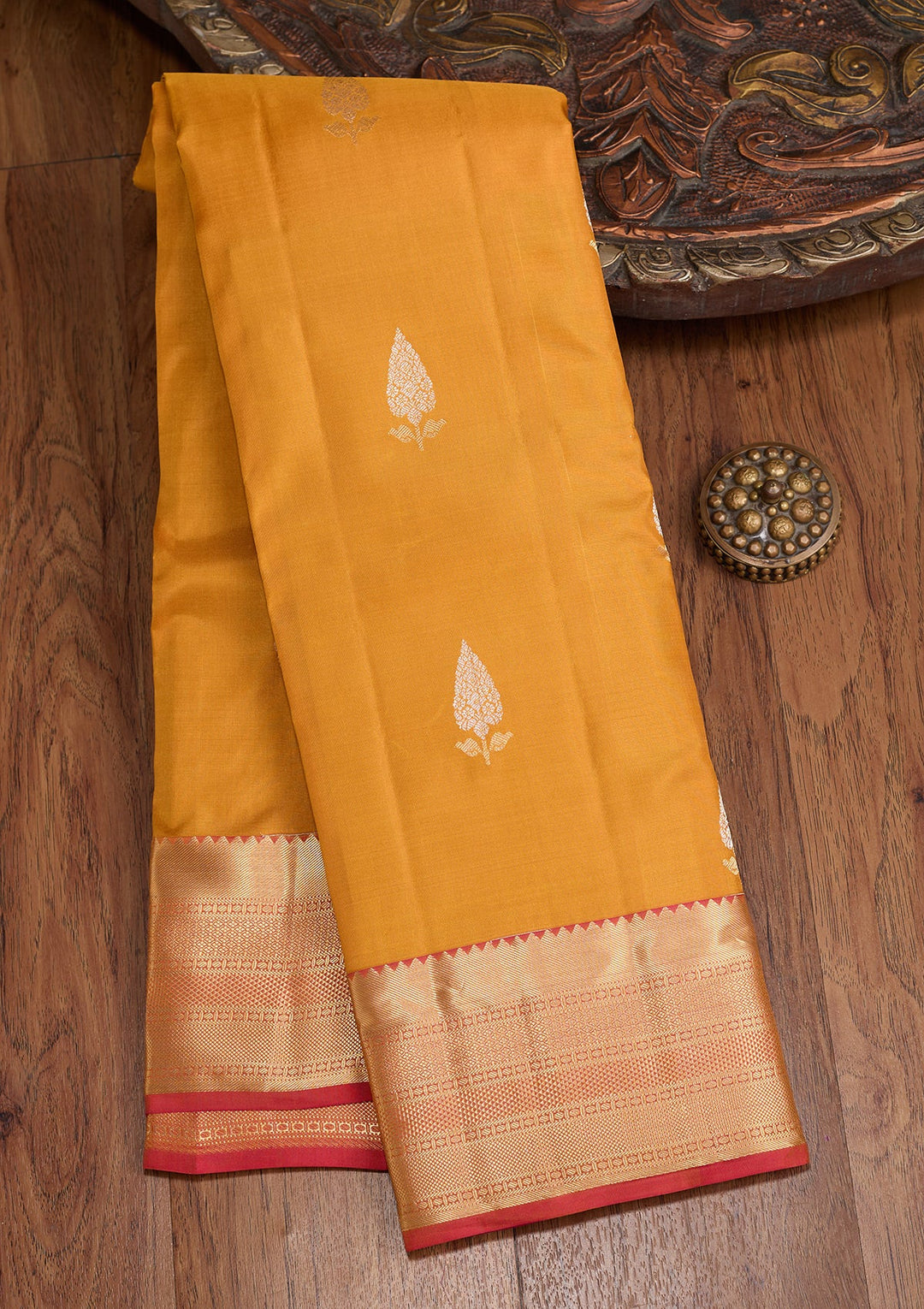 Mustard Zariwork (Gold) Pure Silk Silk_Saree