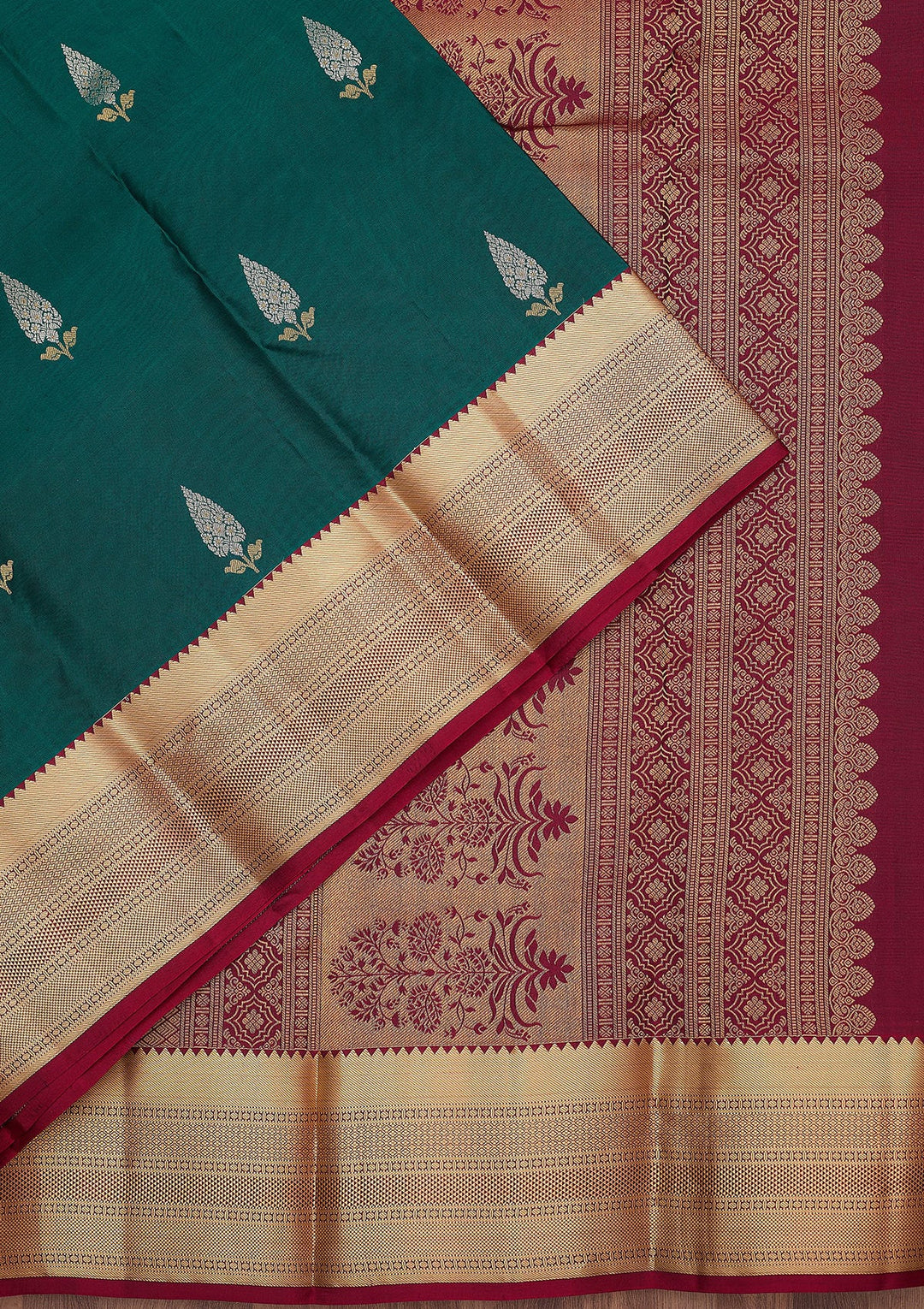 Rama Green Zariwork (Gold) Pure Silk Silk_Saree