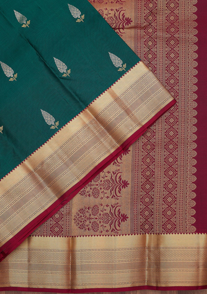 Rama Green Zariwork (Gold) Pure Silk Silk_Saree