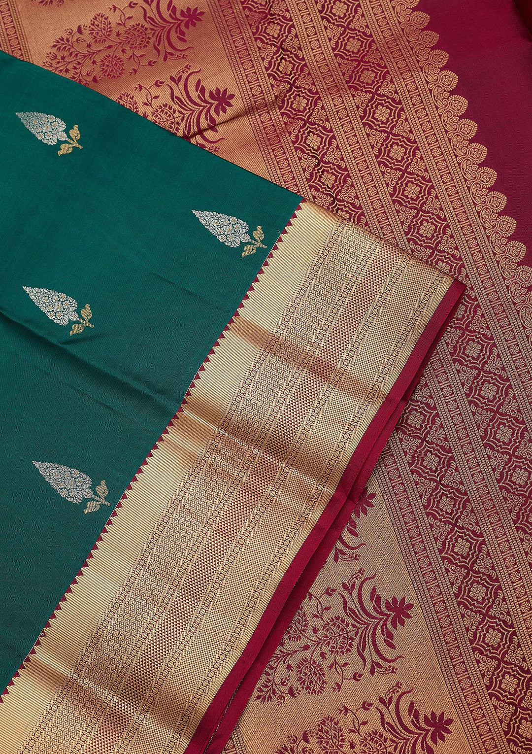 Rama Green Zariwork (Gold) Pure Silk Silk_Saree