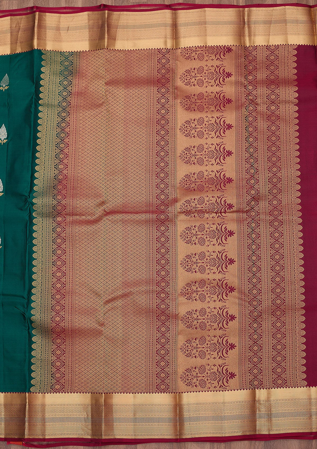 Rama Green Zariwork (Gold) Pure Silk Silk_Saree