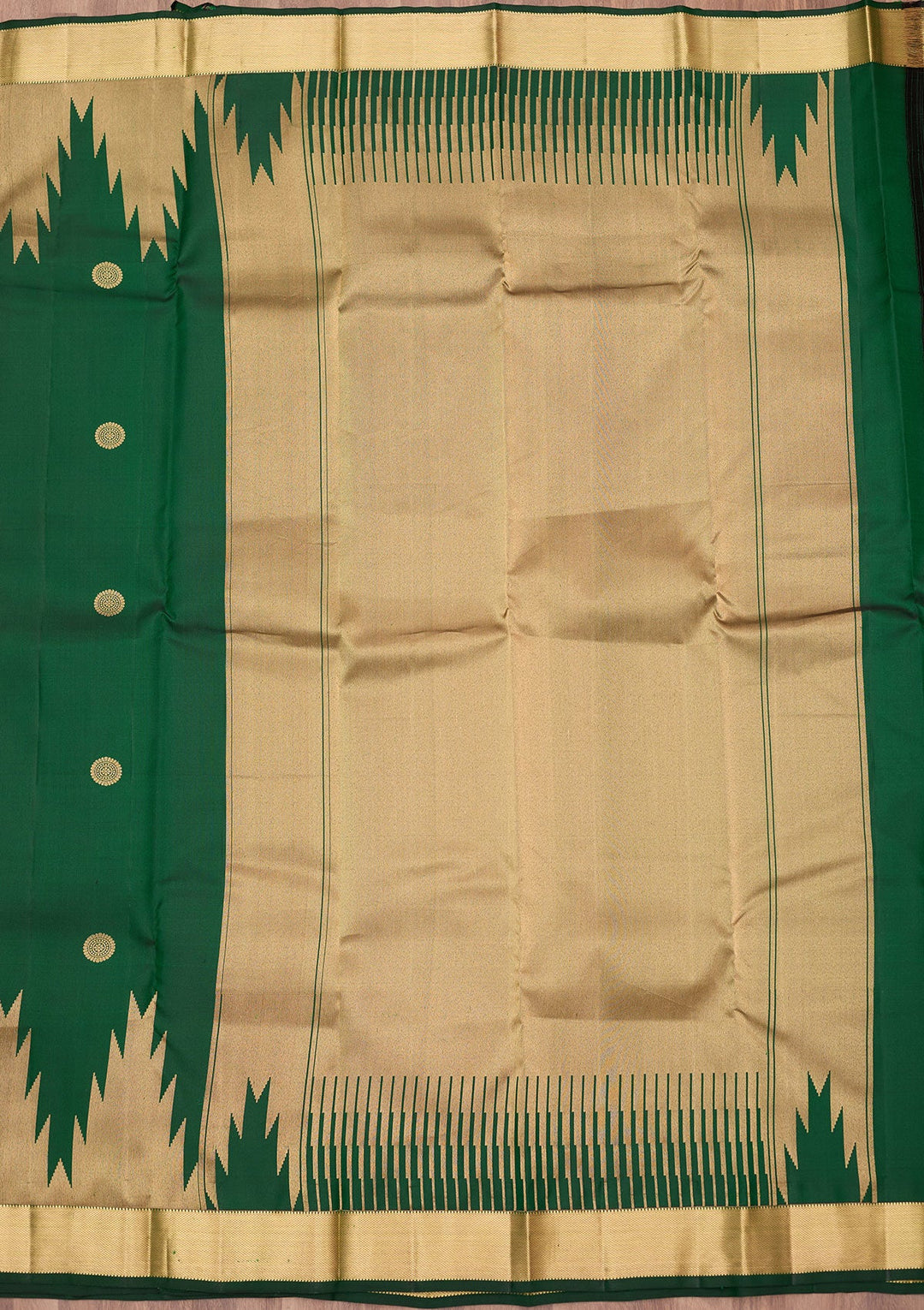 Bottle Green Zariwork (Gold) Silk Silk_Saree