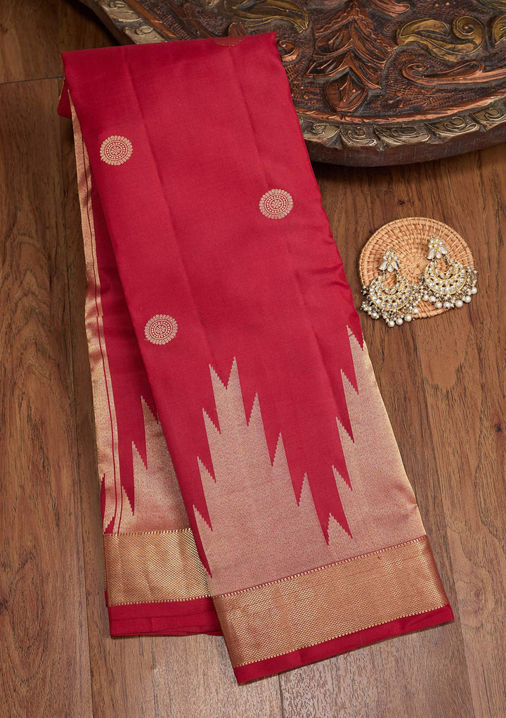 Red Zariwork (Gold) Silk Silk_Saree