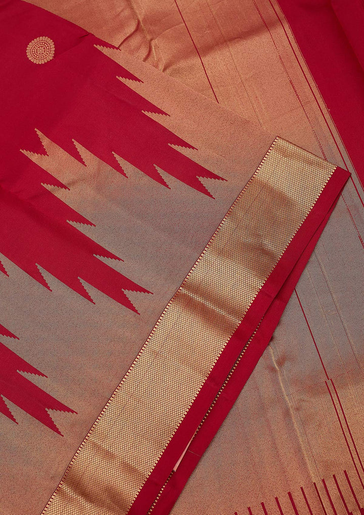 Red Zariwork (Gold) Silk Silk_Saree