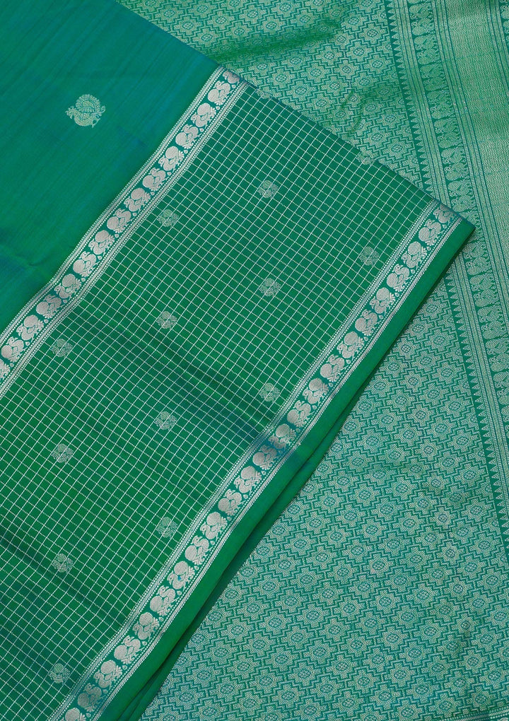Peacock Blue Zariwork (Gold) Pure Silk Silk_Saree