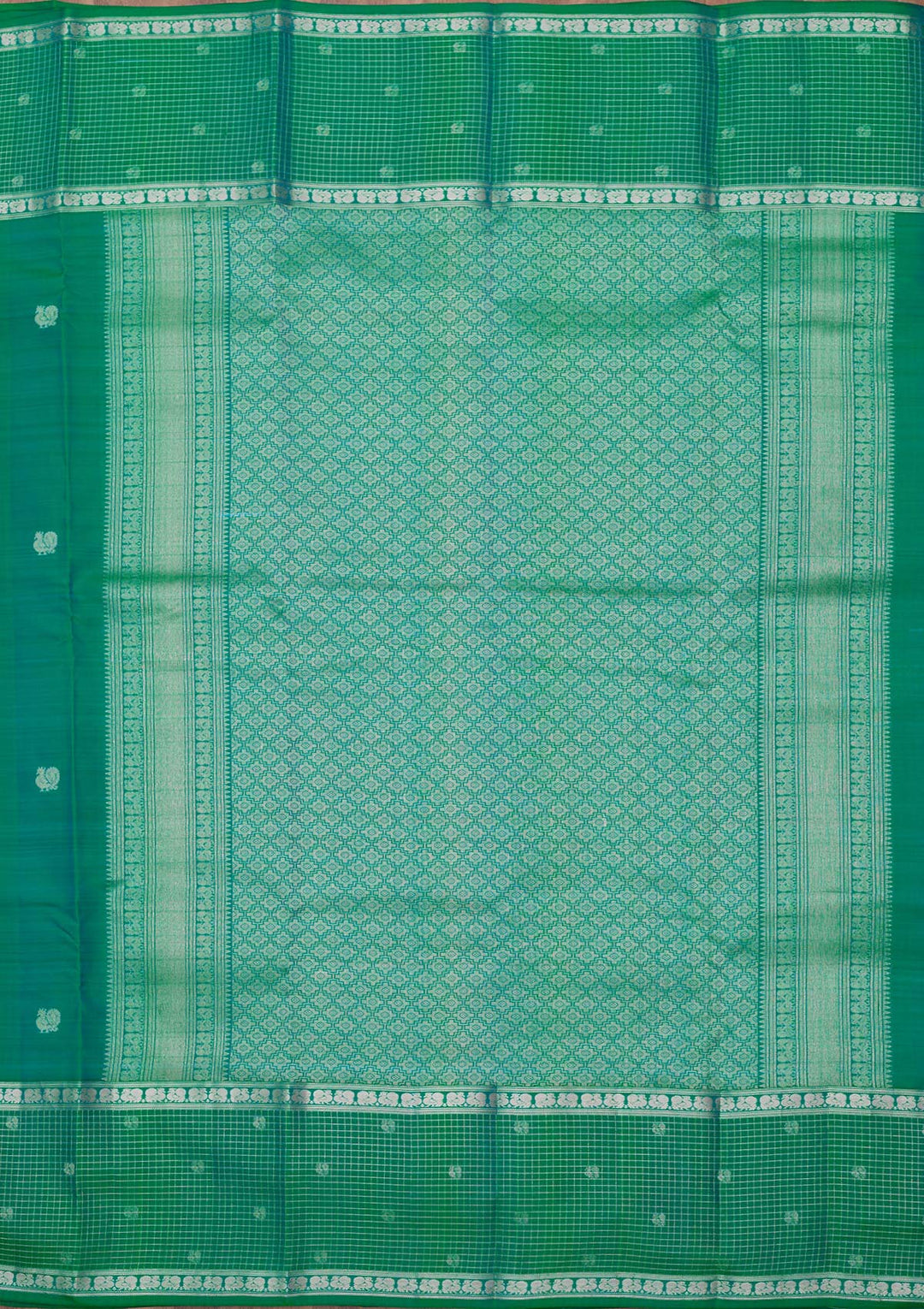 Peacock Blue Zariwork (Gold) Pure Silk Silk_Saree