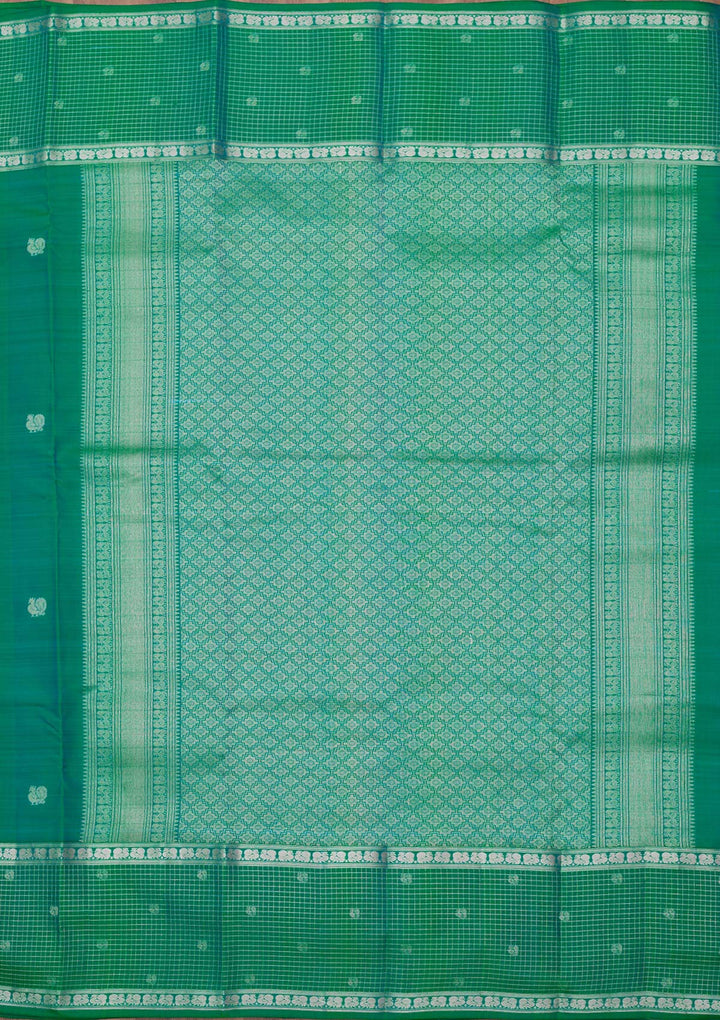 Peacock Blue Zariwork (Gold) Pure Silk Silk_Saree