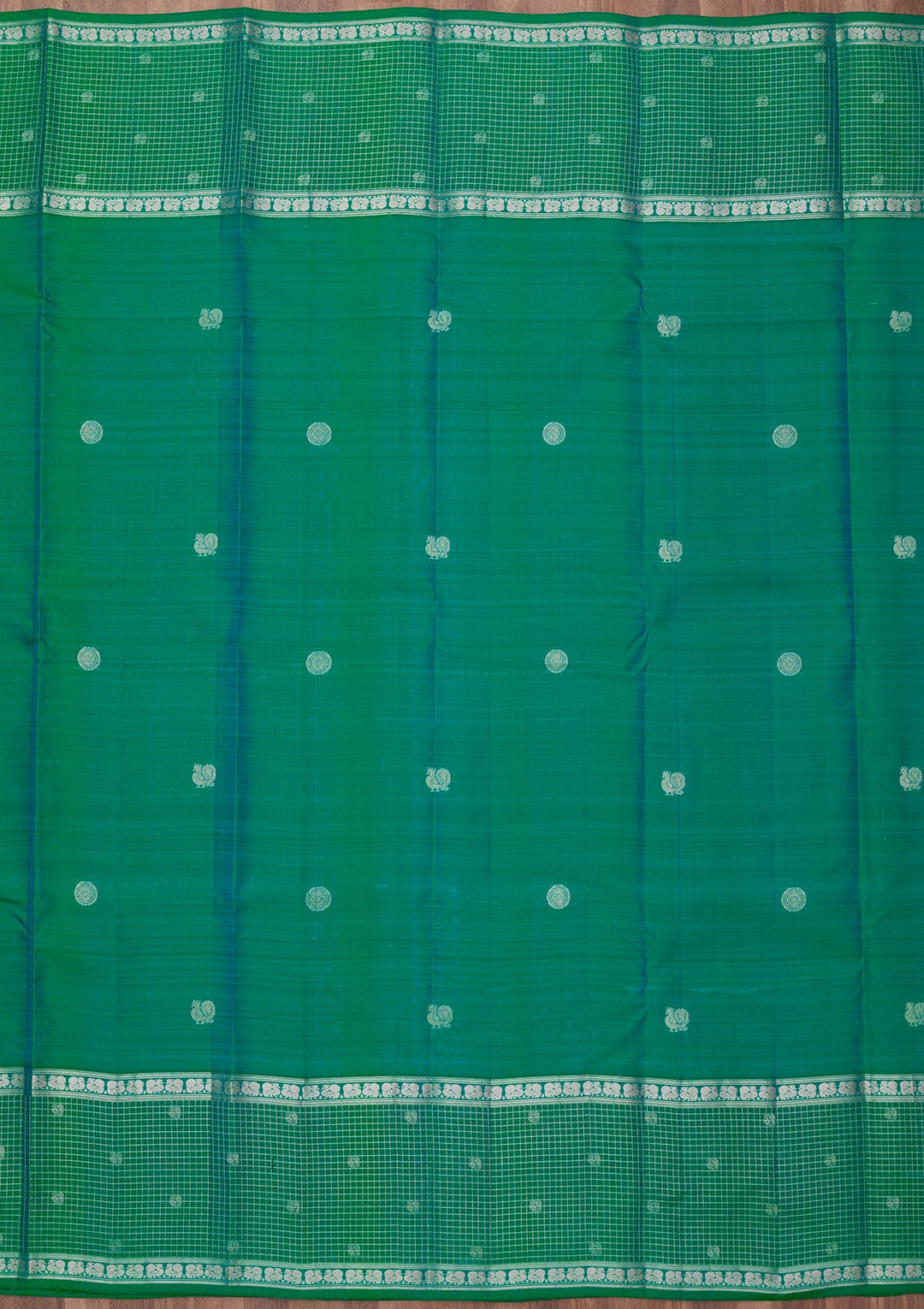 Peacock Blue Zariwork (Gold) Pure Silk Silk_Saree