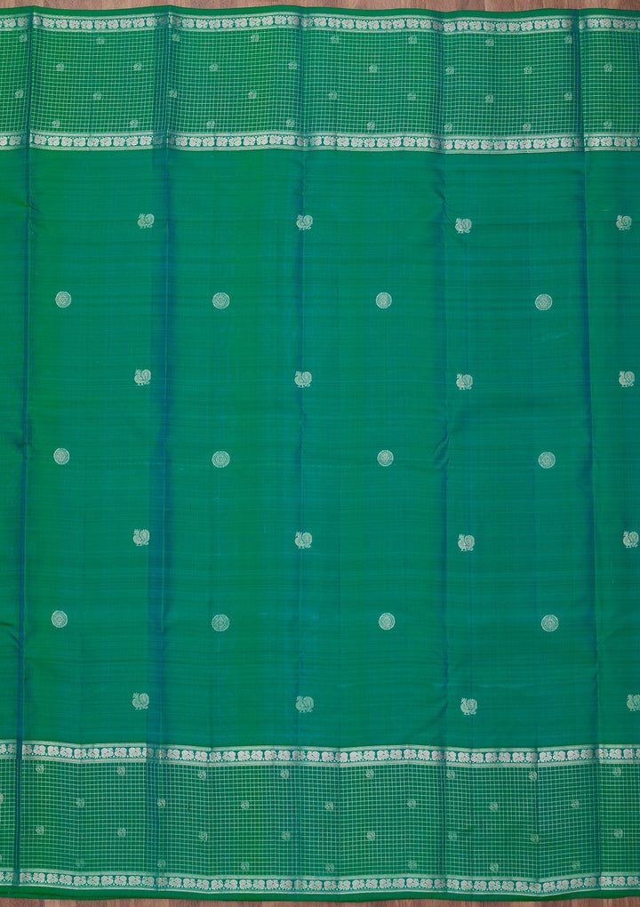 Peacock Blue Zariwork (Gold) Pure Silk Silk_Saree