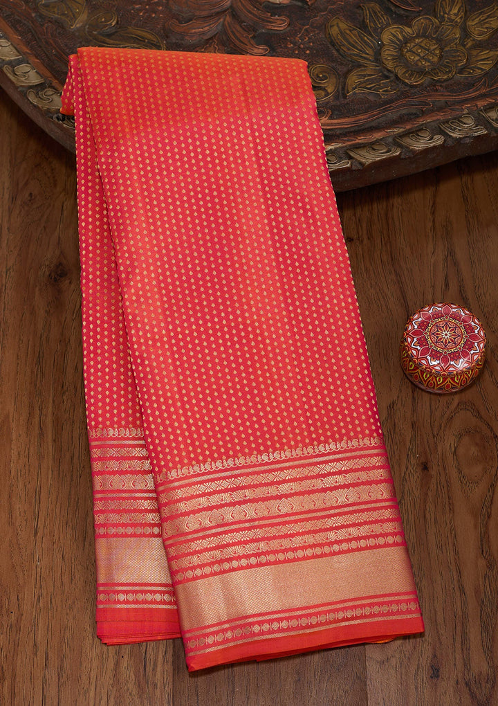Orange Zariwork (Gold) Pure Silk Silk_Saree