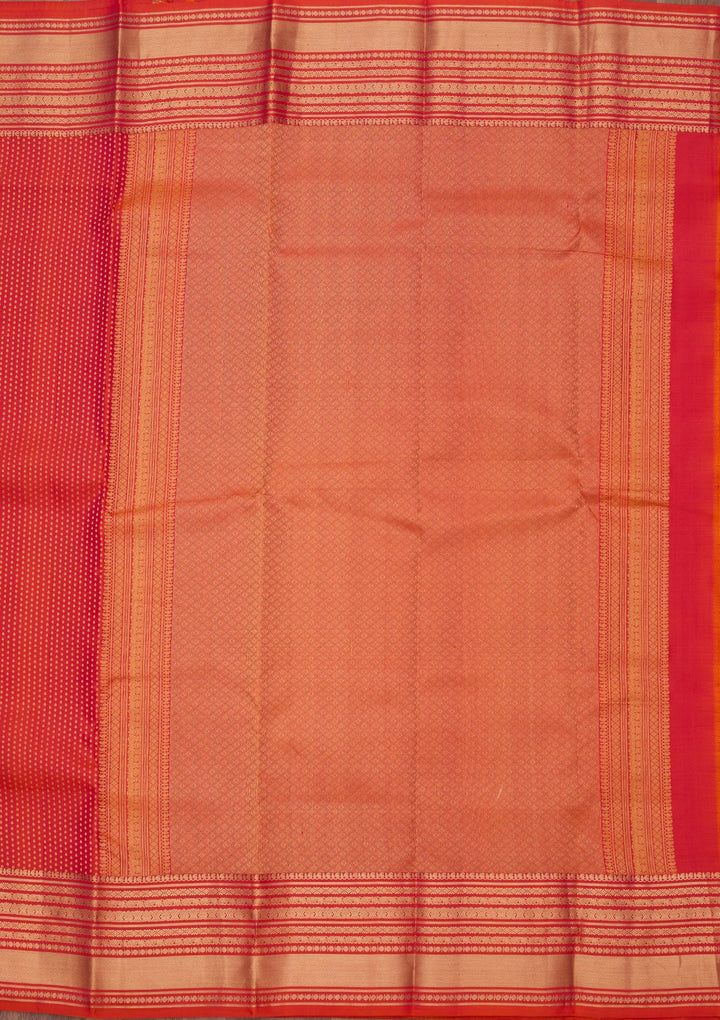Orange Zariwork (Gold) Pure Silk Silk_Saree