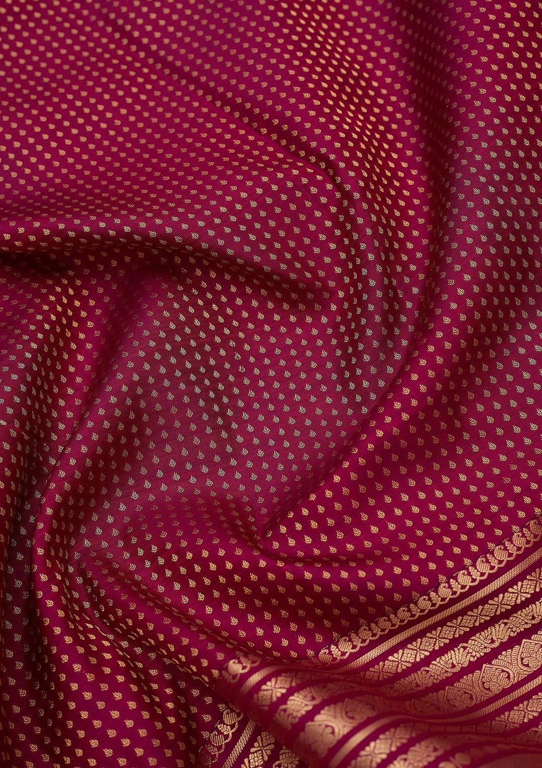 Wine Zariwork (Gold) Pure Silk Silk_Saree