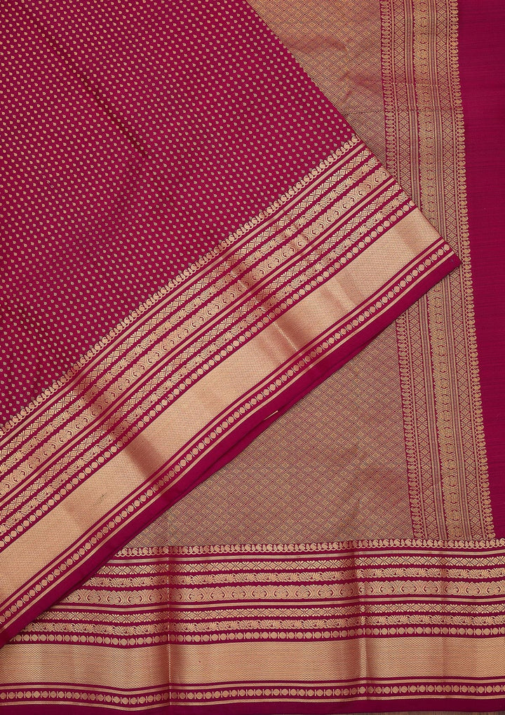Wine Zariwork (Gold) Pure Silk Silk_Saree