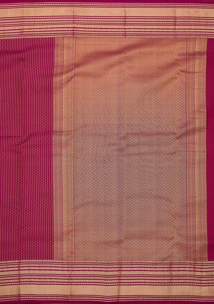 Wine Zariwork (Gold) Pure Silk Silk_Saree