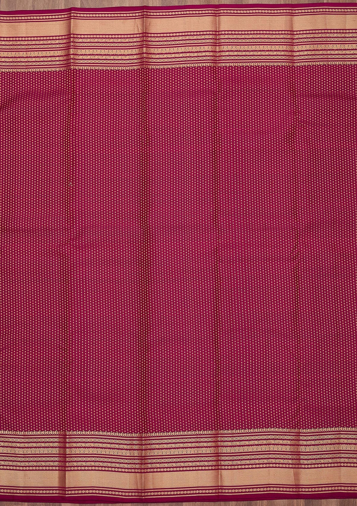 Wine Zariwork (Gold) Pure Silk Silk_Saree