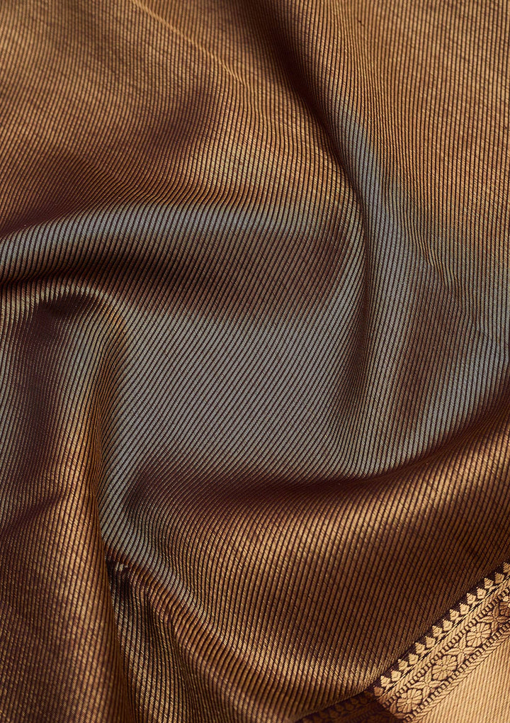 Brown Zariwork (Gold) Pure Silk Silk_Saree