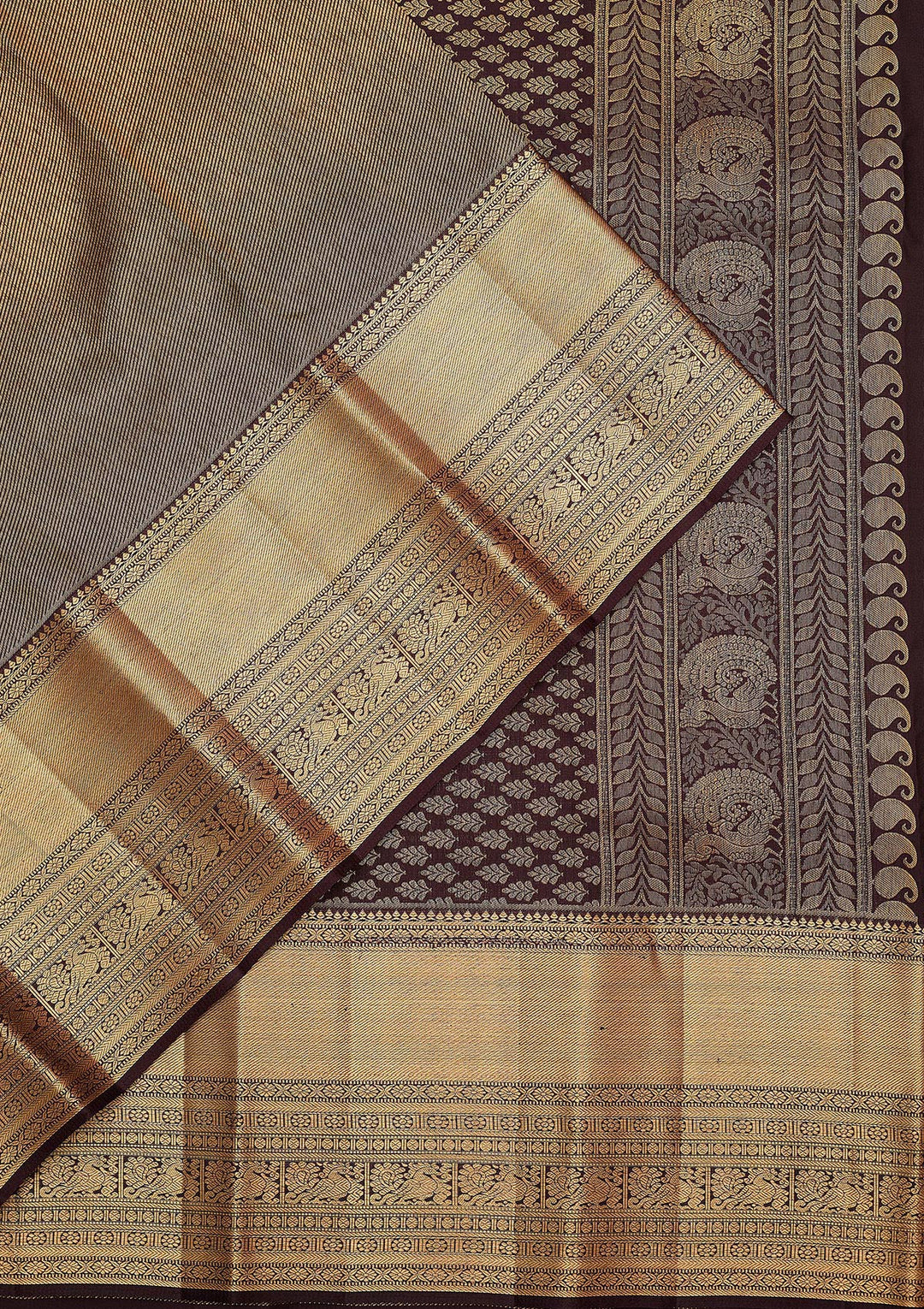 Brown Zariwork (Gold) Pure Silk Silk_Saree