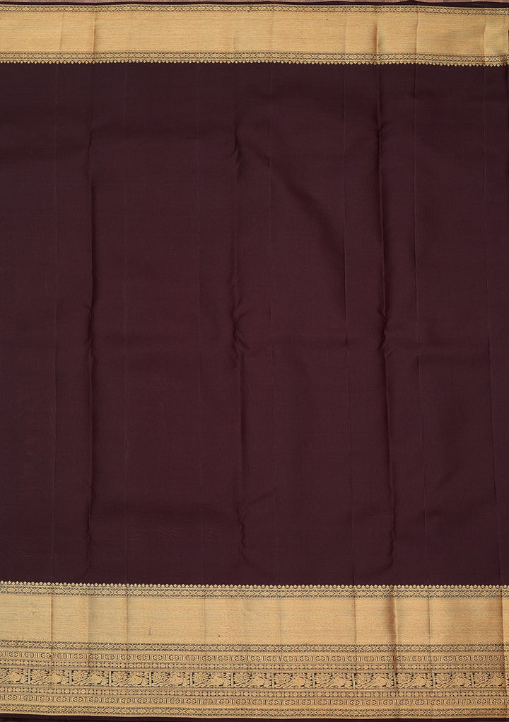 Brown Zariwork (Gold) Pure Silk Silk_Saree