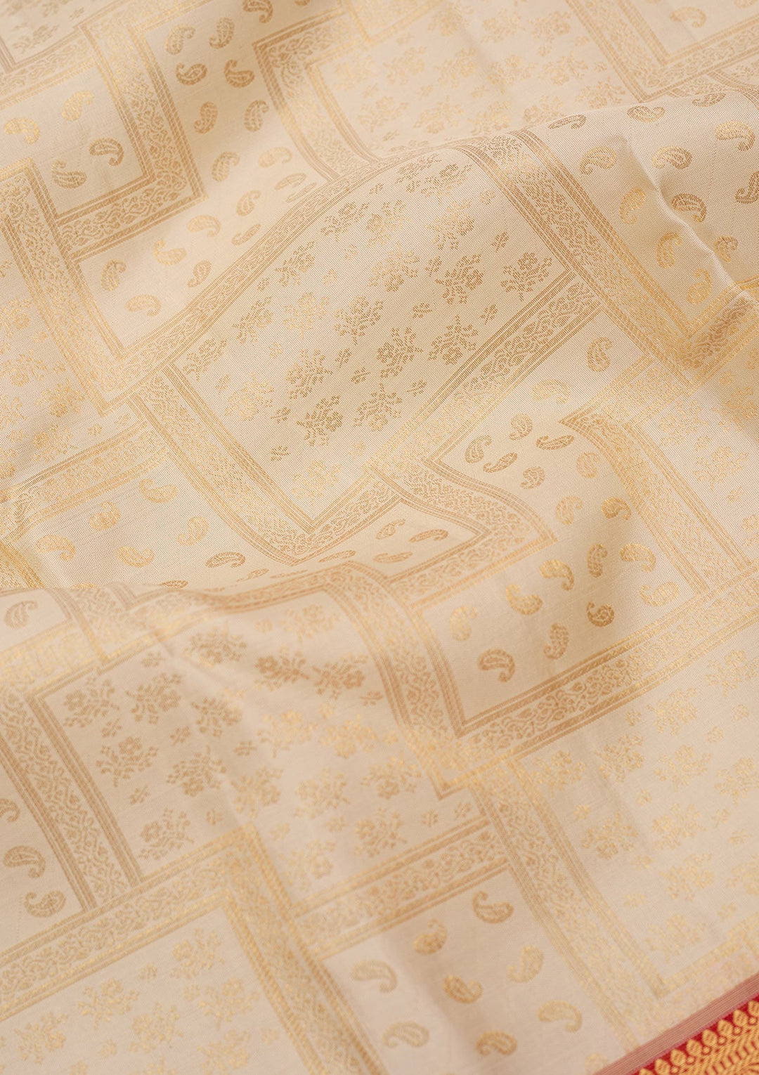 Off White Zariwork (Gold) Pure Silk Silk_Saree