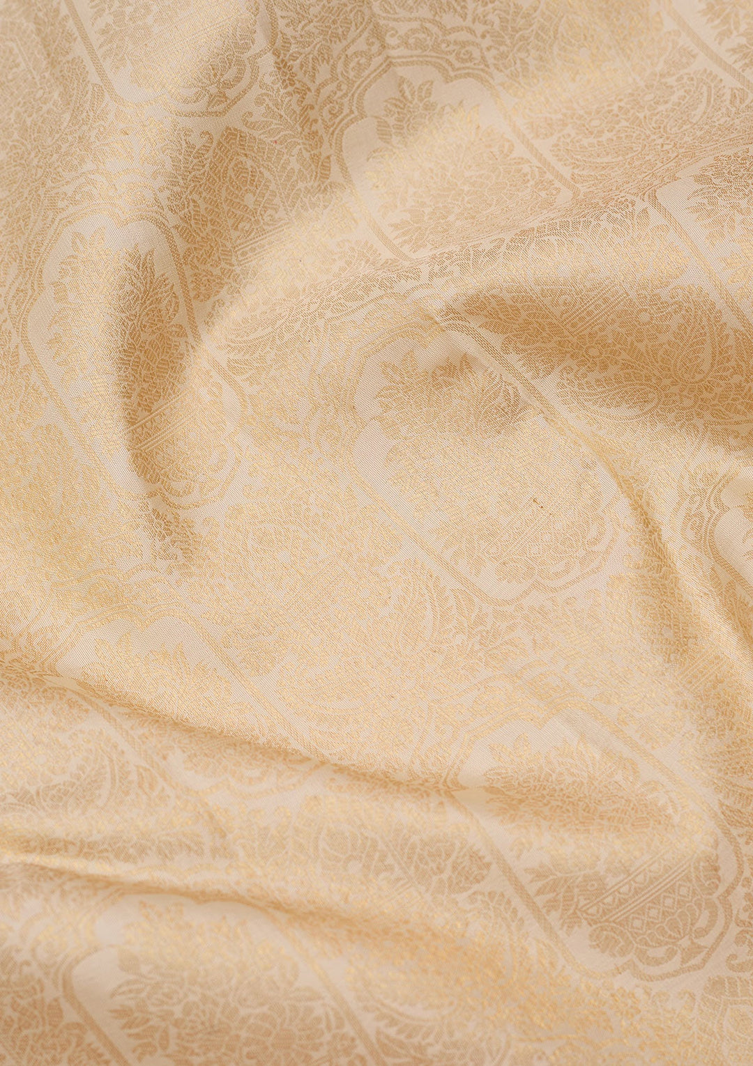 Off White Zariwork (Gold) Pure Silk Silk_Saree