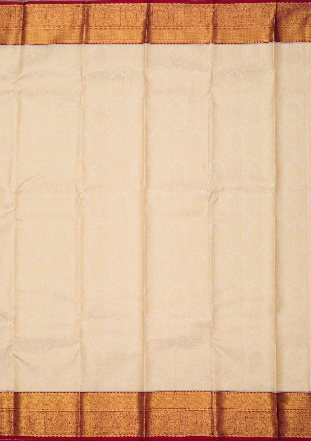 Off White Zariwork (Gold) Pure Silk Silk_Saree