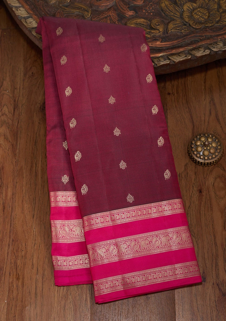 Brown Zariwork (Gold) Pure Silk Silk_Saree