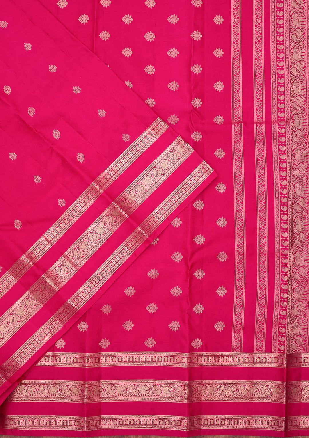 Magenta Pink Zariwork (Gold) Pure Silk Silk_Saree