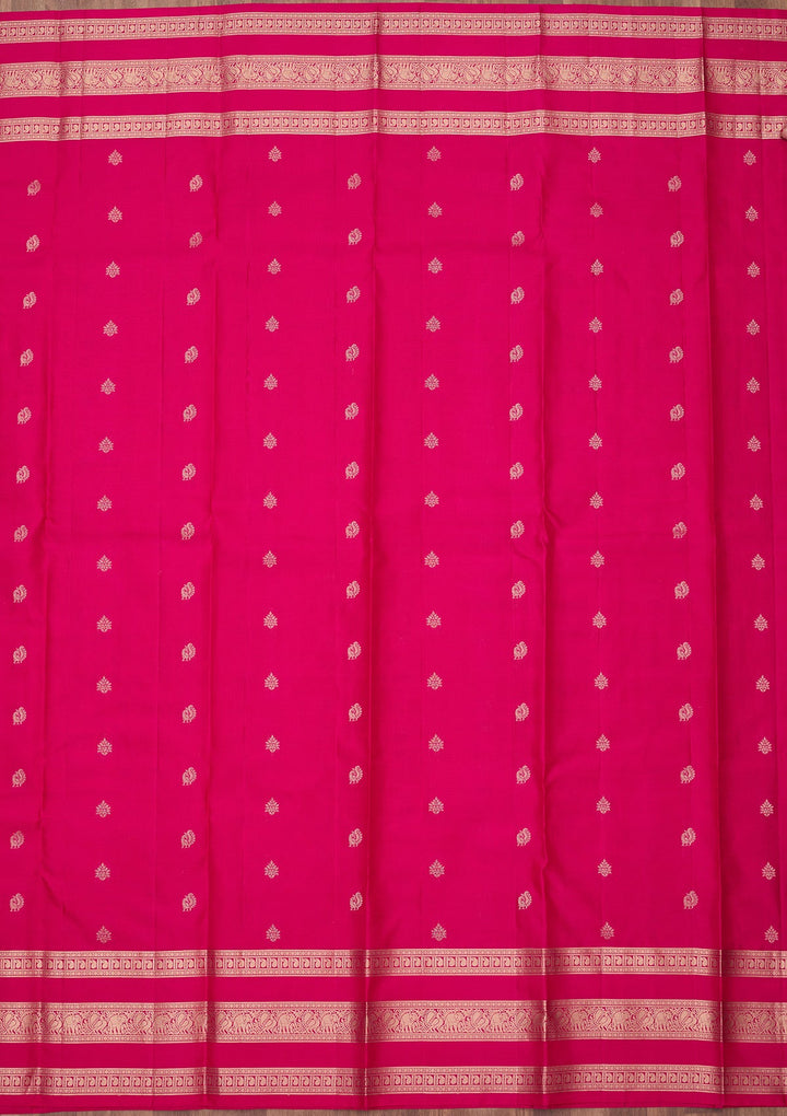 Magenta Pink Zariwork (Gold) Pure Silk Silk_Saree