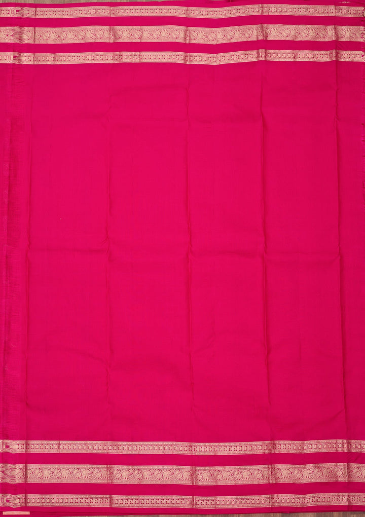Magenta Pink Zariwork (Gold) Pure Silk Silk_Saree