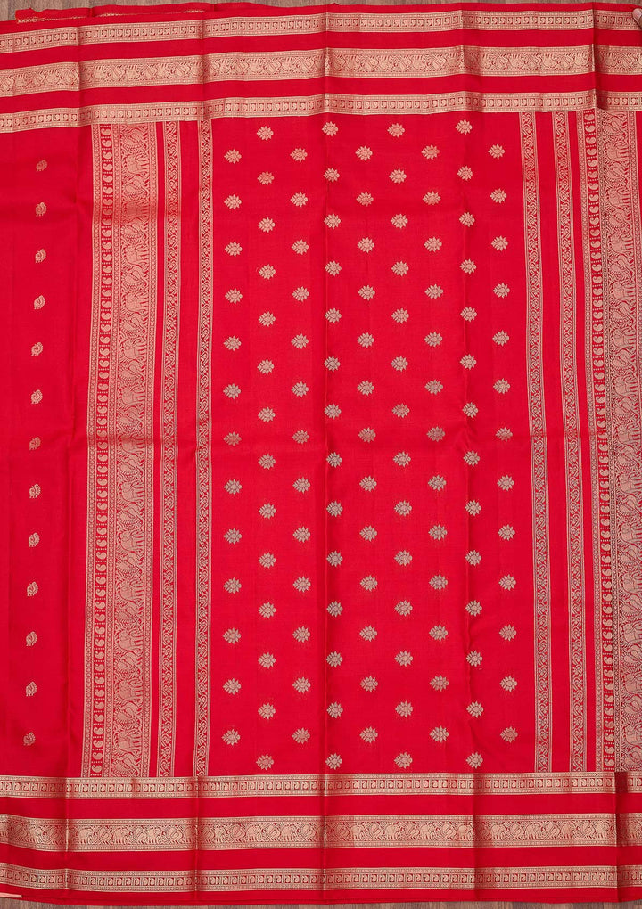 Red Zariwork (Gold) Pure Silk Silk_Saree