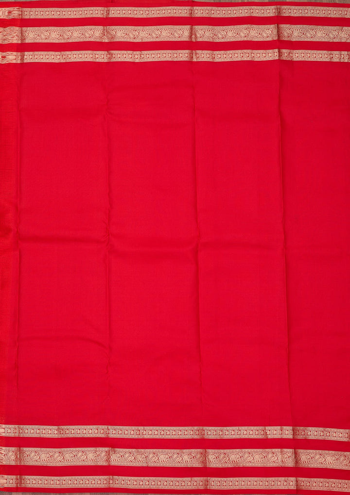 Red Zariwork (Gold) Pure Silk Silk_Saree