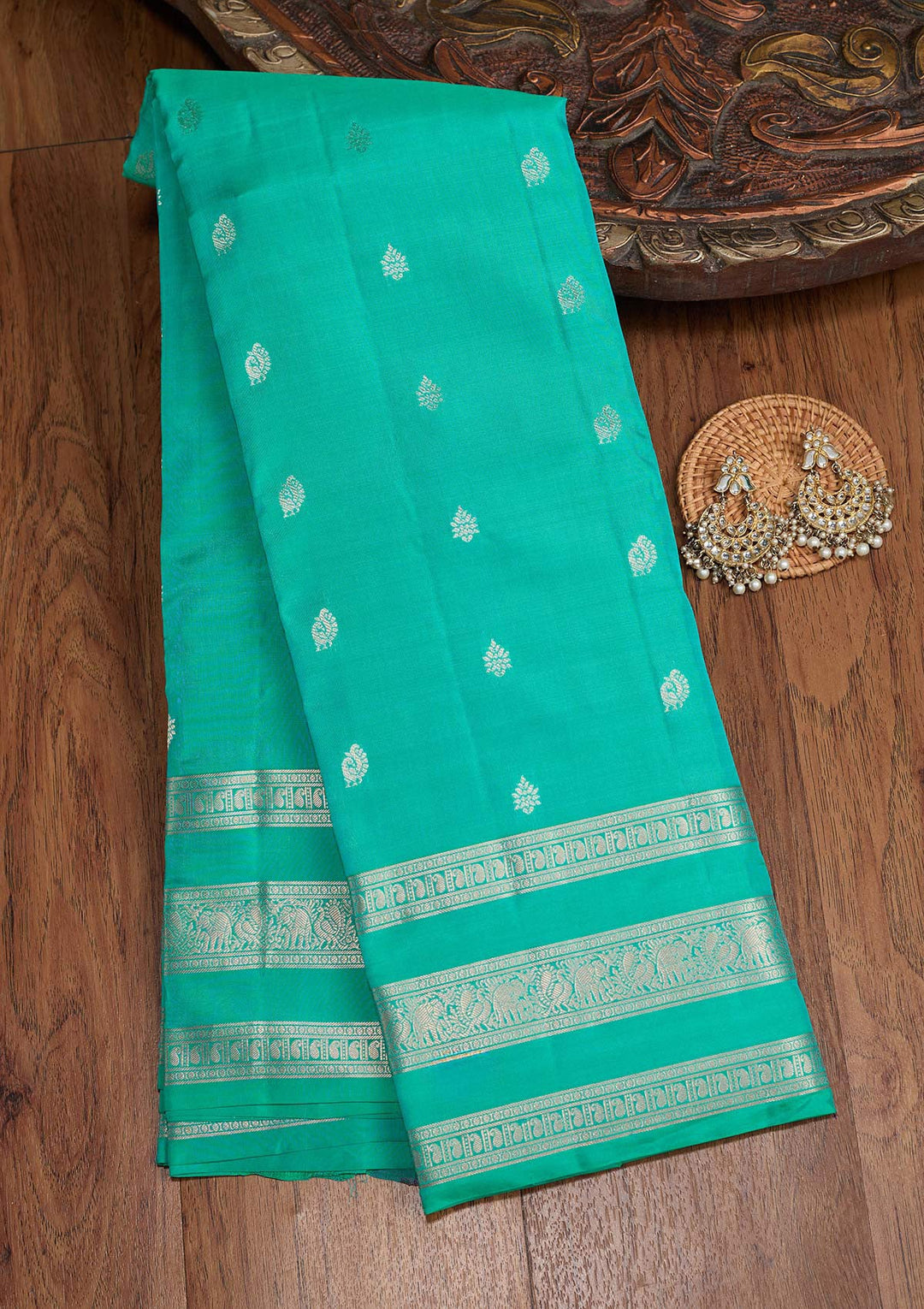 Sky Blue Zariwork (Gold) Pure Silk Silk_Saree
