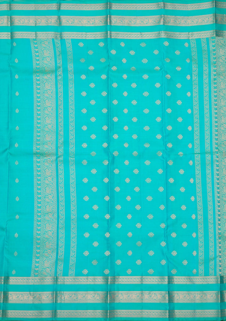 Sky Blue Zariwork (Gold) Pure Silk Silk_Saree