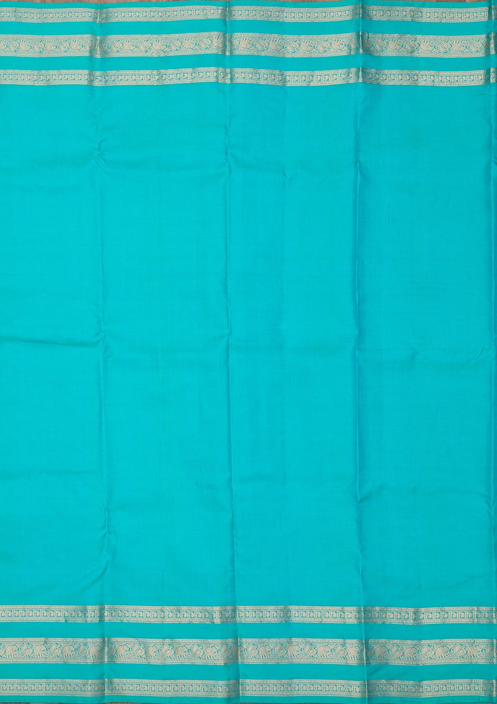 Sky Blue Zariwork (Gold) Pure Silk Silk_Saree