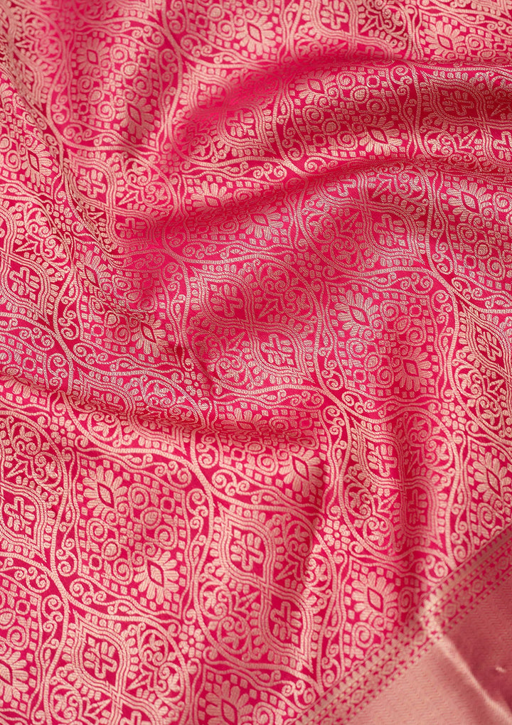 Rani Pink Zariwork (Silver) Pure Silk Silk_Saree