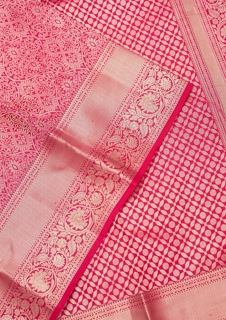 Rani Pink Zariwork (Silver) Pure Silk Silk_Saree
