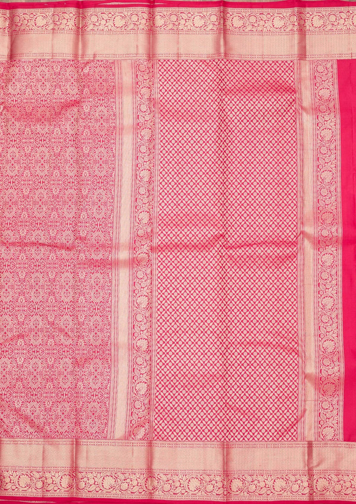 Rani Pink Zariwork (Silver) Pure Silk Silk_Saree