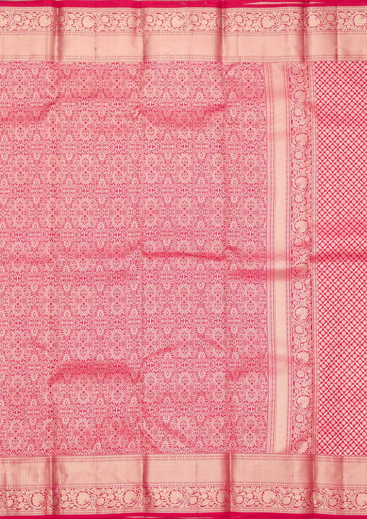Rani Pink Zariwork (Silver) Pure Silk Silk_Saree