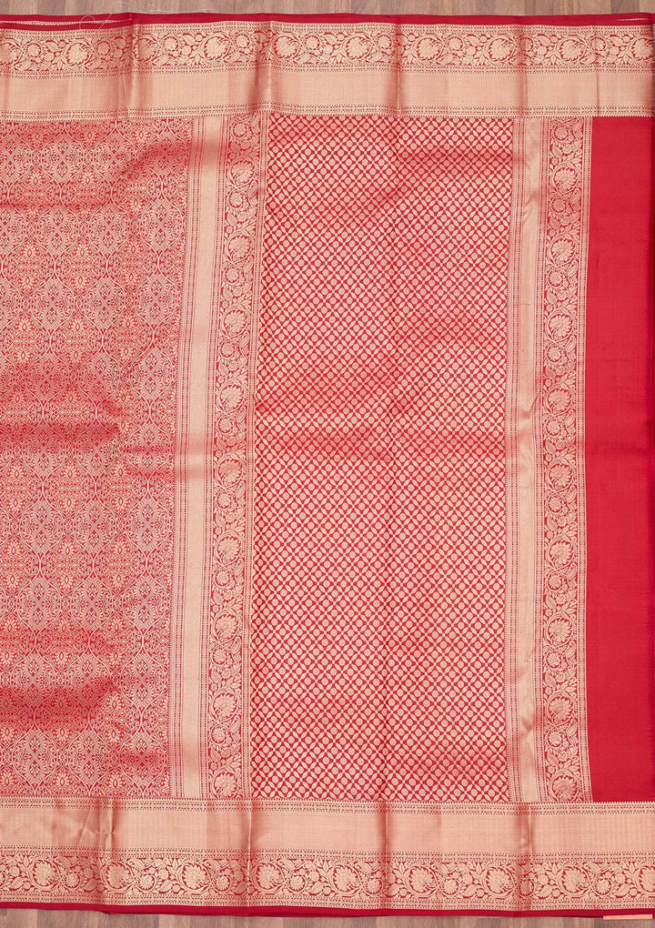 Red Zariwork (Silver) Pure Silk Silk_Saree