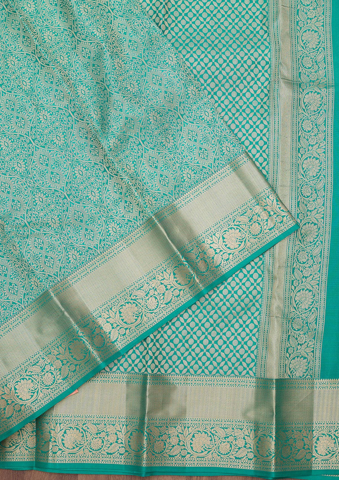 Sea Green Zariwork (Silver) Pure Silk Silk_Saree