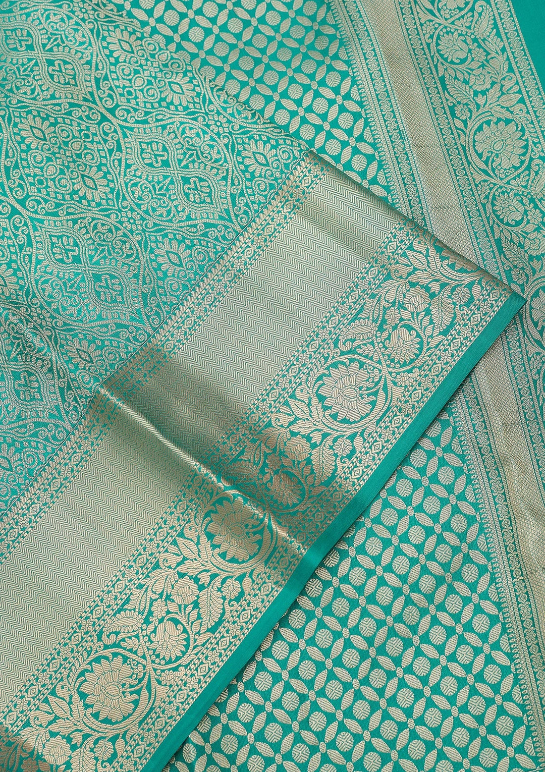 Sea Green Zariwork (Silver) Pure Silk Silk_Saree