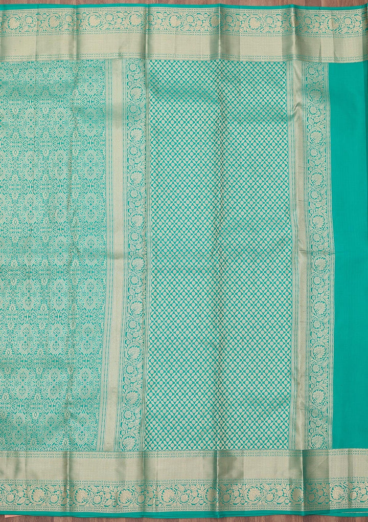 Sea Green Zariwork (Silver) Pure Silk Silk_Saree