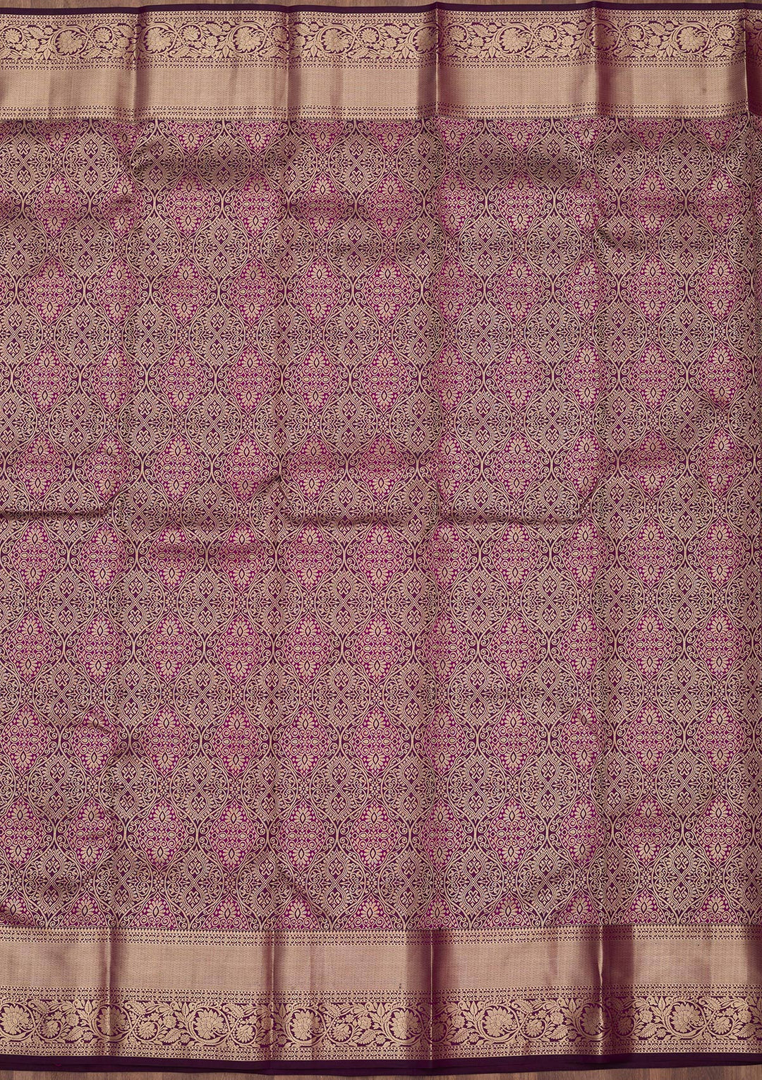 Violet Zariwork (Silver) Pure Silk Saree