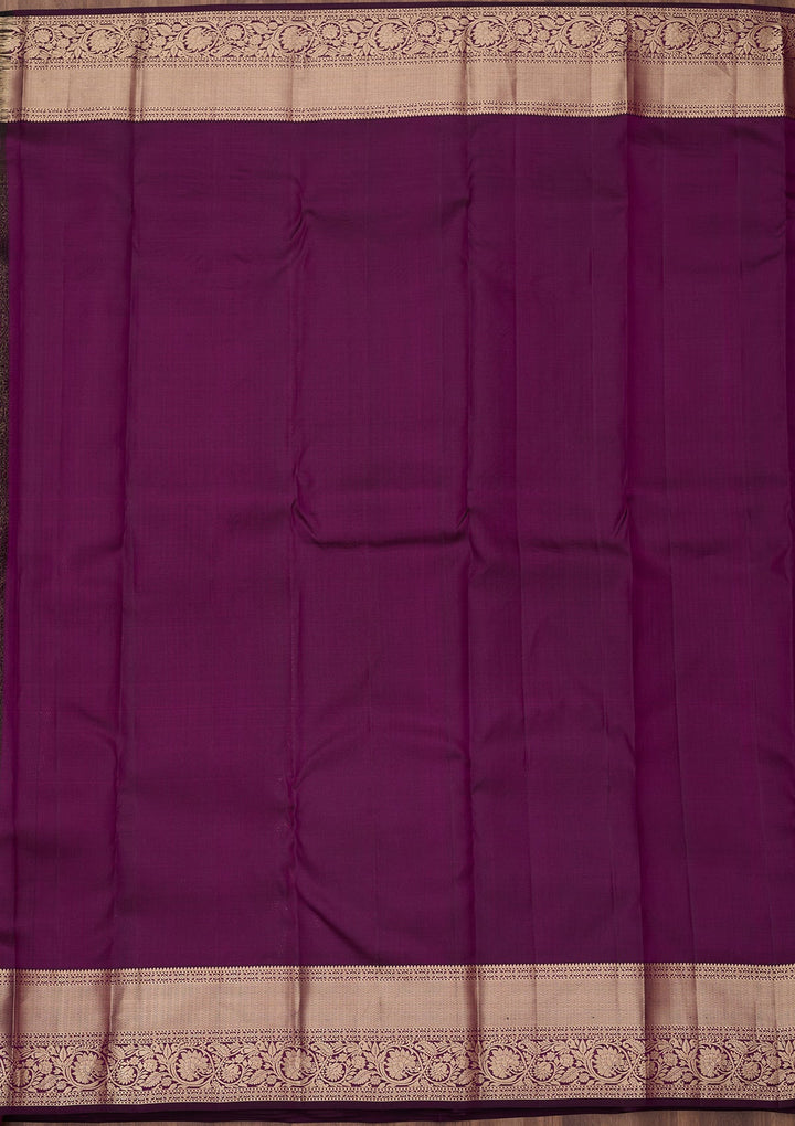 Violet Zariwork (Silver) Pure Silk Saree
