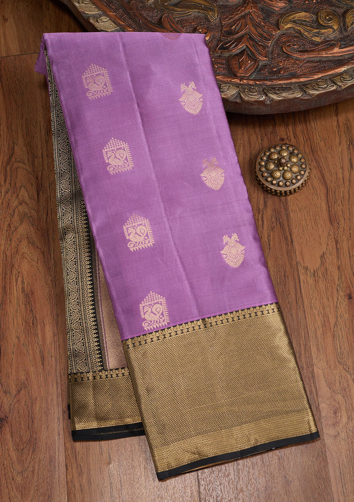 Lavender Zariwork (Gold) Silk Silk_Saree