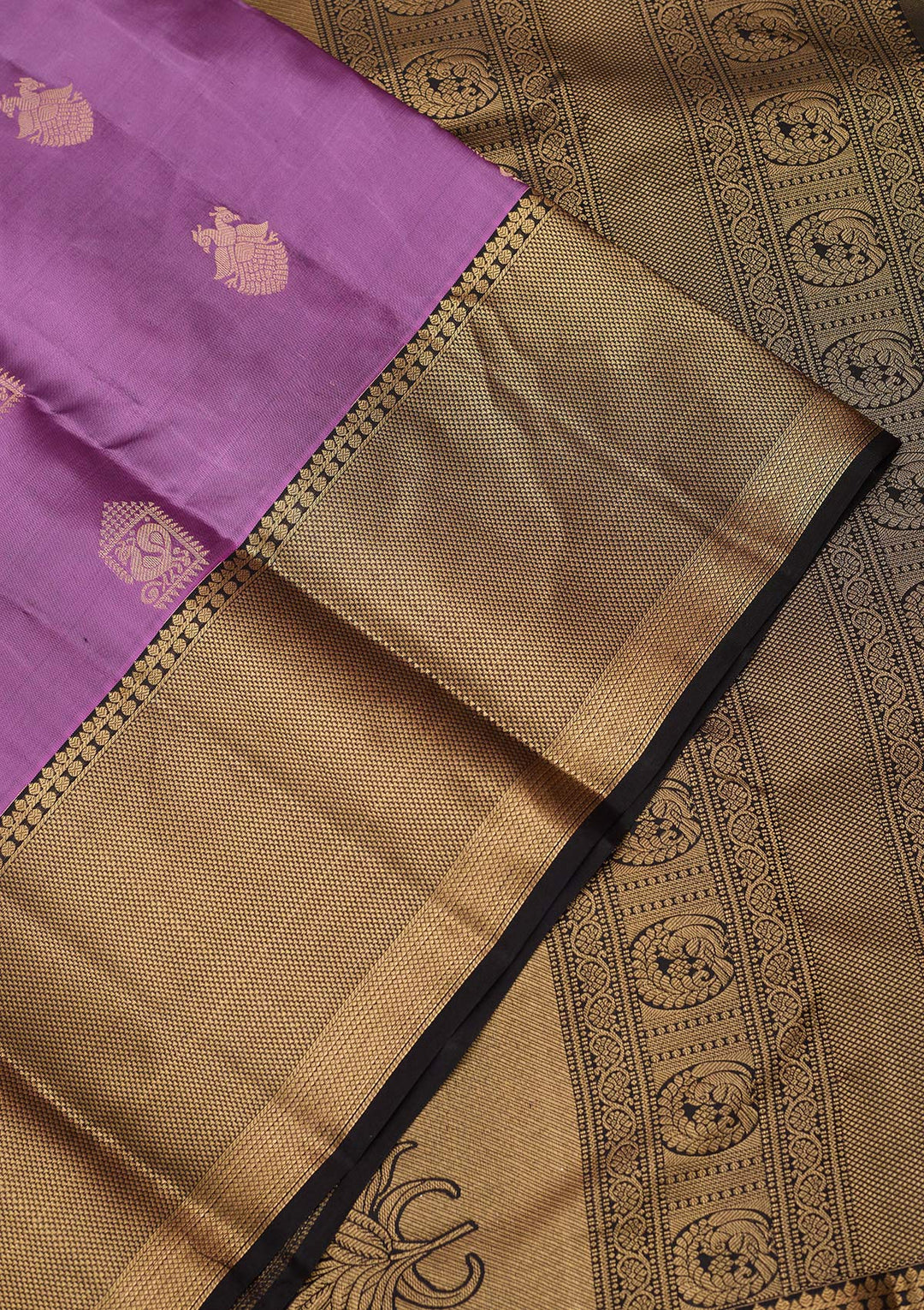 Lavender Zariwork (Gold) Silk Silk_Saree