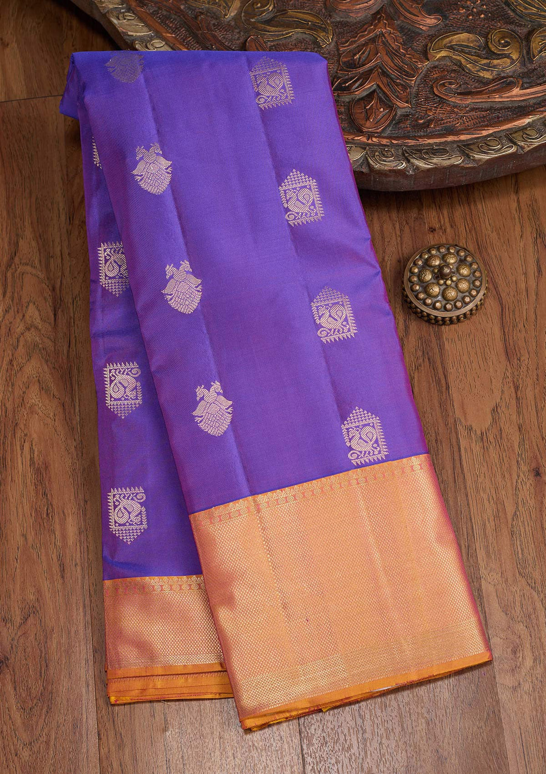 Royal Blue Zariwork (Gold) Silk Silk_Saree